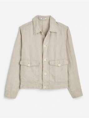 Madewell Linen Shirt-Jacket in Oat Size XL NWT $158 NU426